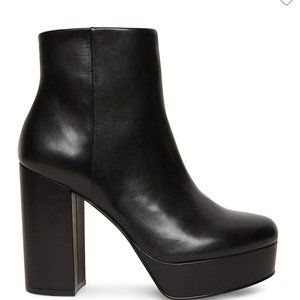 NWOT Steve Madden Gratify Boot Black Block Heel Platform Booties Size 7.5